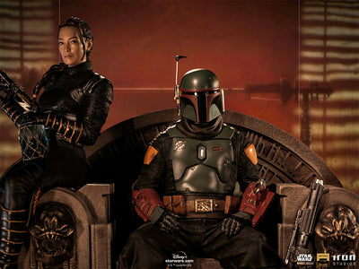 The Mandalorian - Boba Fett and Fennec Shand on Throne Deluxe Art Scale 1/10