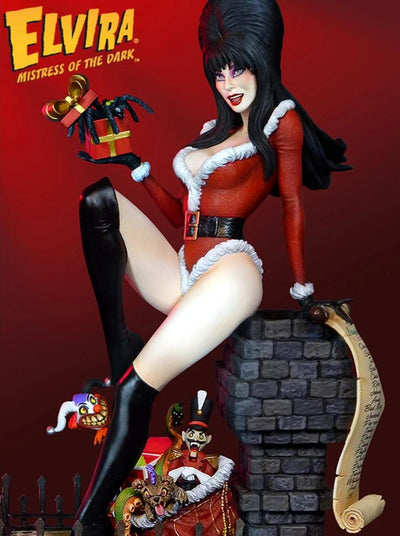 Elvira Scary Christmas Deluxe Maquette 1/6 Scale Statue by Tweeterhead