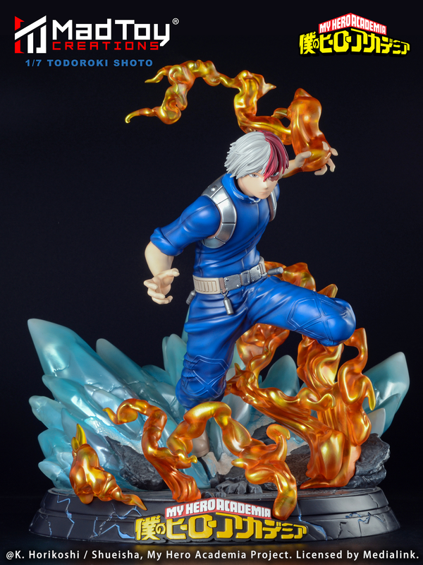 STATUA MY HERO Academia texture PVC Shoto Todoroki 19 cm action figure decorativa NUOVO EUR 31