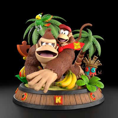 Donkey Kong and Diddy Kong Statue