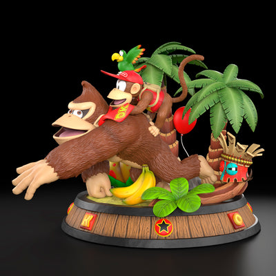 Donkey Kong and Diddy Kong Statue