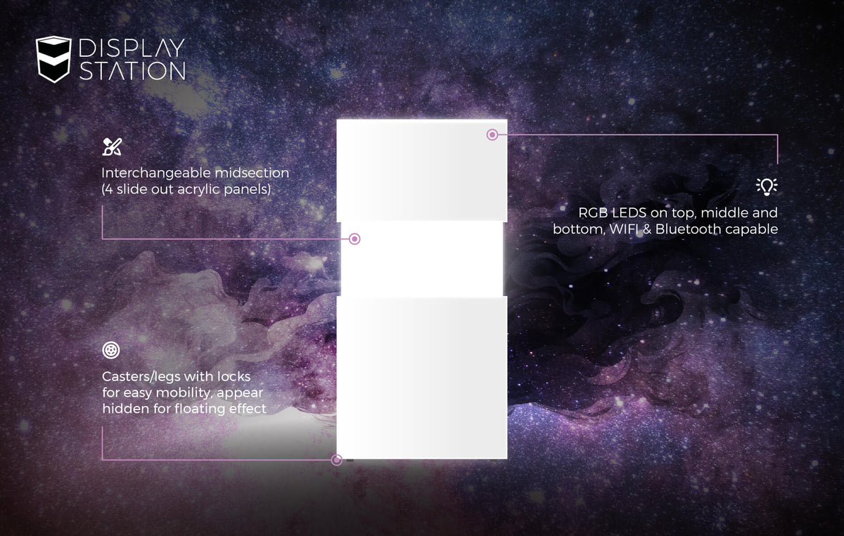 White Light-Up Pedestal By DisplayStation - Spec Fiction Shop