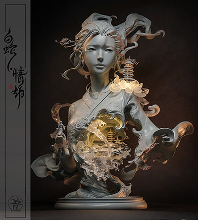 White Snake: Loves Tribulation (Grey Mold) Bust