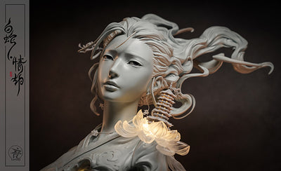 White Snake: Loves Tribulation (Grey Mold) Bust