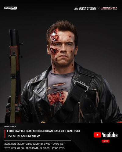 T-800 (Ver. 3) Battle Damaged (Mechanical) Life-Size Bust by Queen Studios
