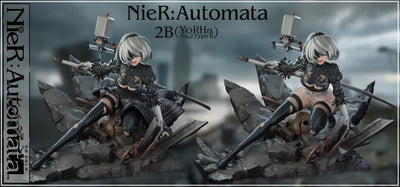 NieR: Automata - 2B (Black Damage) 1/4 Scale Statue