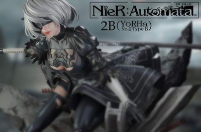 NieR: Automata - 2B (Black Damage) 1/4 Scale Statue