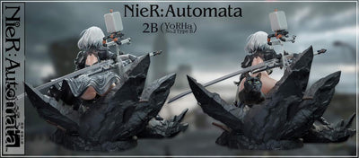 NieR: Automata - 2B (Black Damage) 1/4 Scale Statue