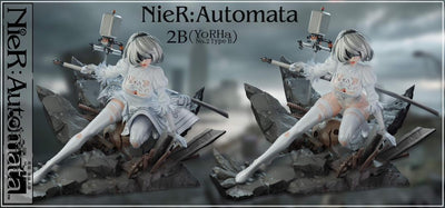 NieR: Automata - 2B (White Damage) 1/4 Scale Statue
