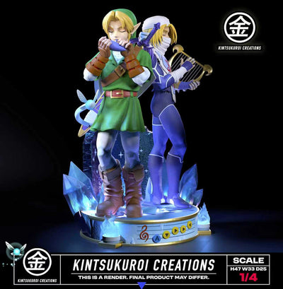 The Legend of Zelda: The Ocarina of Time - Link & Sheik 1/4 Scale Statue by Kintsukuroi Creations