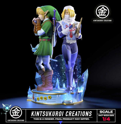 The Legend of Zelda: The Ocarina of Time - Link & Sheik 1/4 Scale Statue by Kintsukuroi Creations