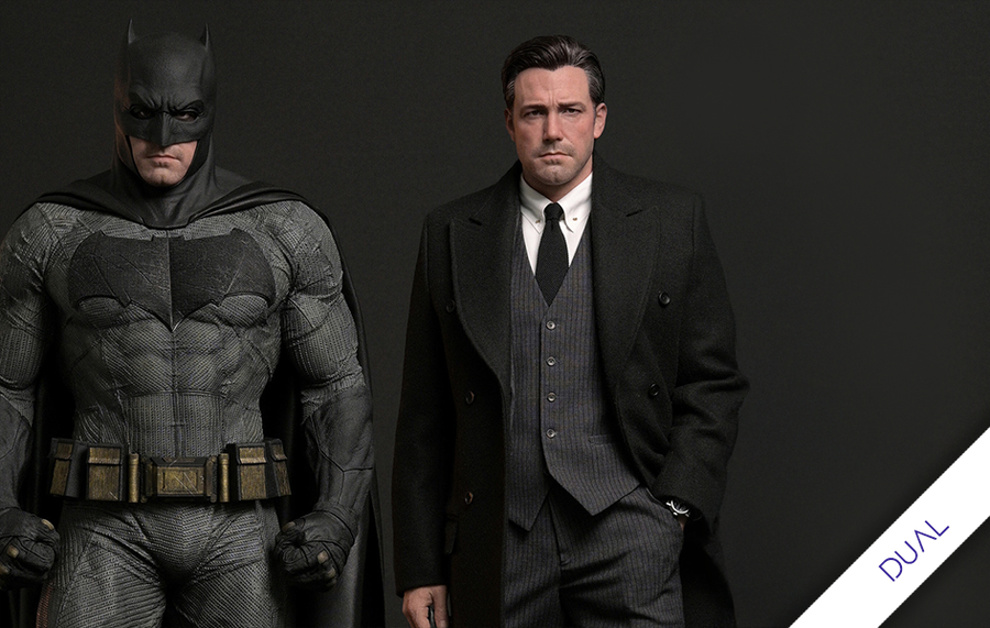 Justice League (2017) - Batman & Bruce Wayne 1/3 Scale Statue Set