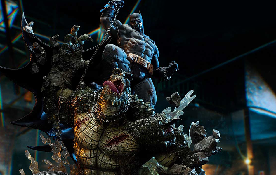 Batman vs. Killer Croc (Deluxe Bonus Version) 1/4 Scale Statue - Spec ...
