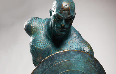 Captain America Life-Size Bronze Bust