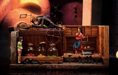 Spirited Away - Chihiro, Kamaji & Lin Statue