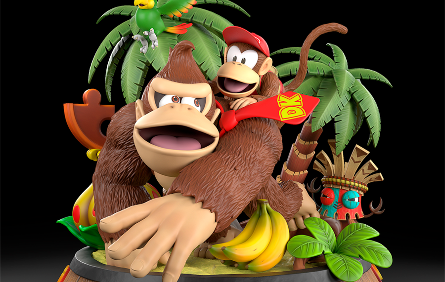 Donkey Kong and Diddy Kong Statue