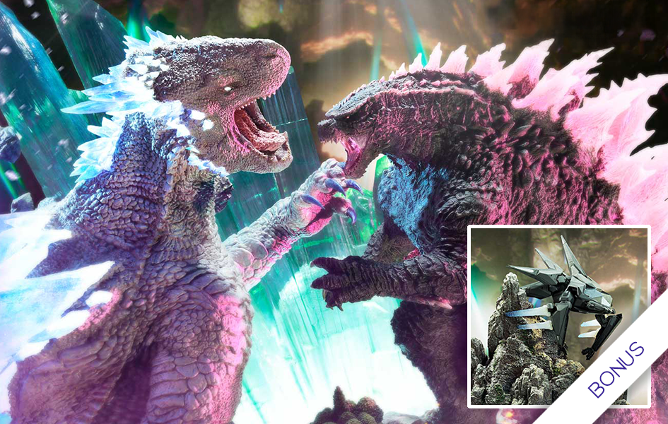 Godzilla Getting Rizzed With Shimo Godzilla x Kong: The New Empire - Godzilla Vs Shimo (Bonus) Statue ...