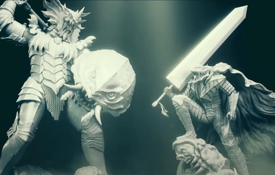 Berserk - Grunbeld Versus Guts (Berserker Armor) 1/4 Scale Statue