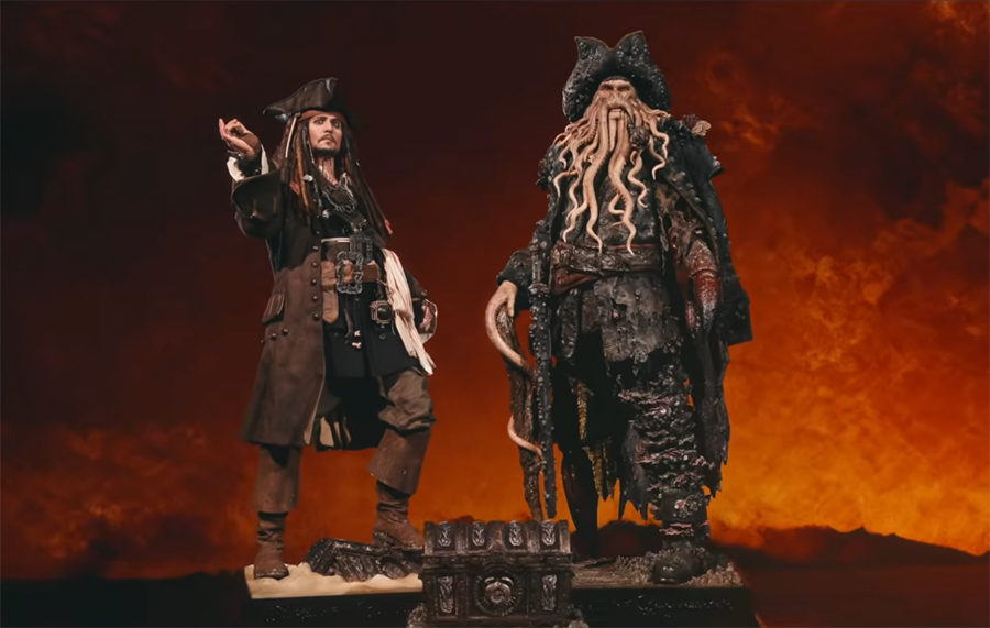 Pirates of the Caribbean - Jack Sparrow & Davy Jones 1/3 Scale Statue Set