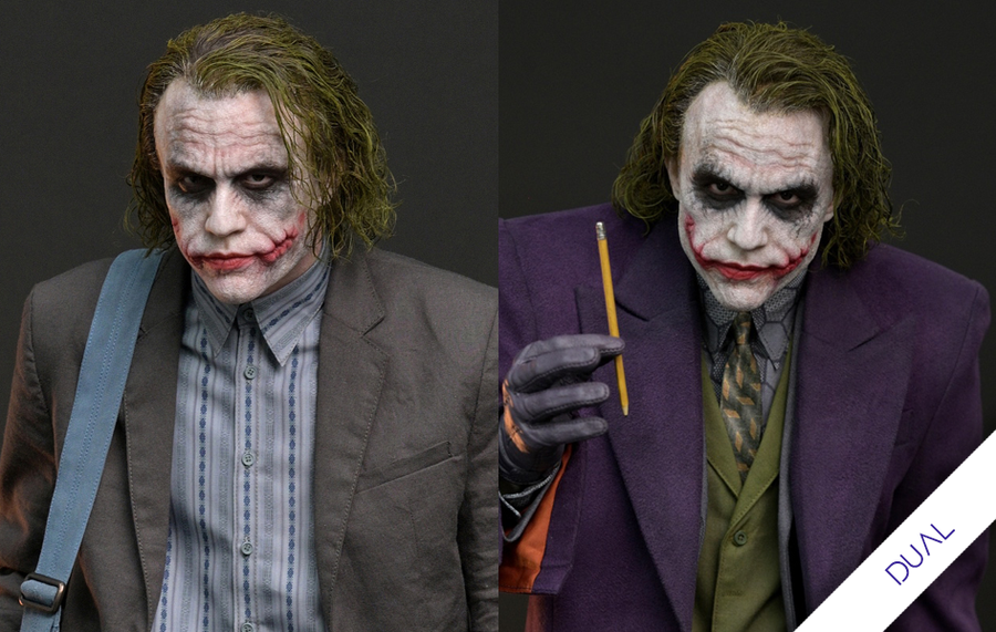 The Dark Knight (2008) - Bank Robber Joker & Purple Suit Joker v2 (Dual) 1/3 Scale Statue Set