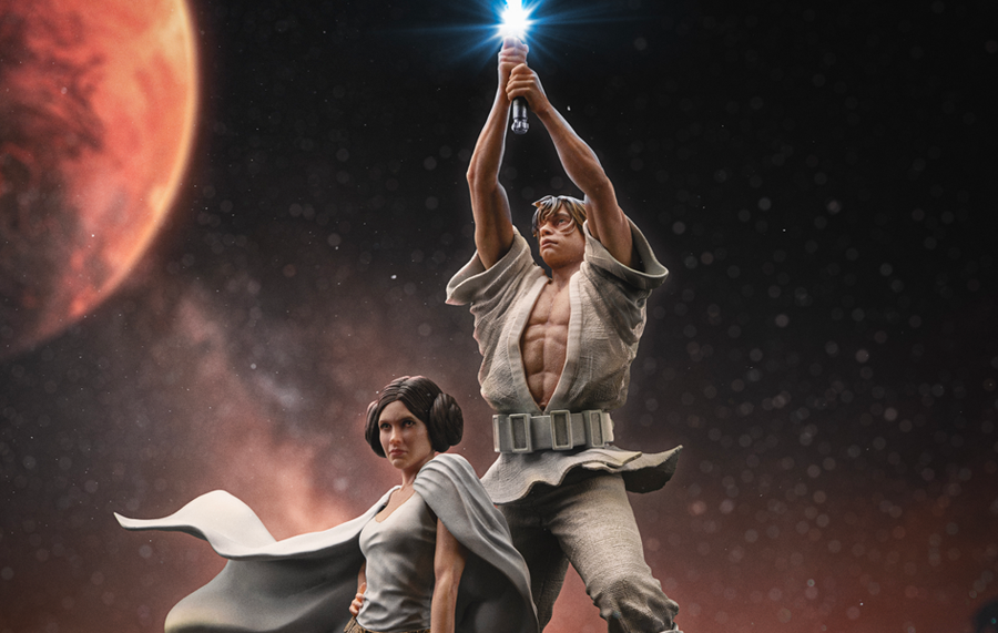 Luke & Leia Movie Poster Deluxe Art Scale 1/10