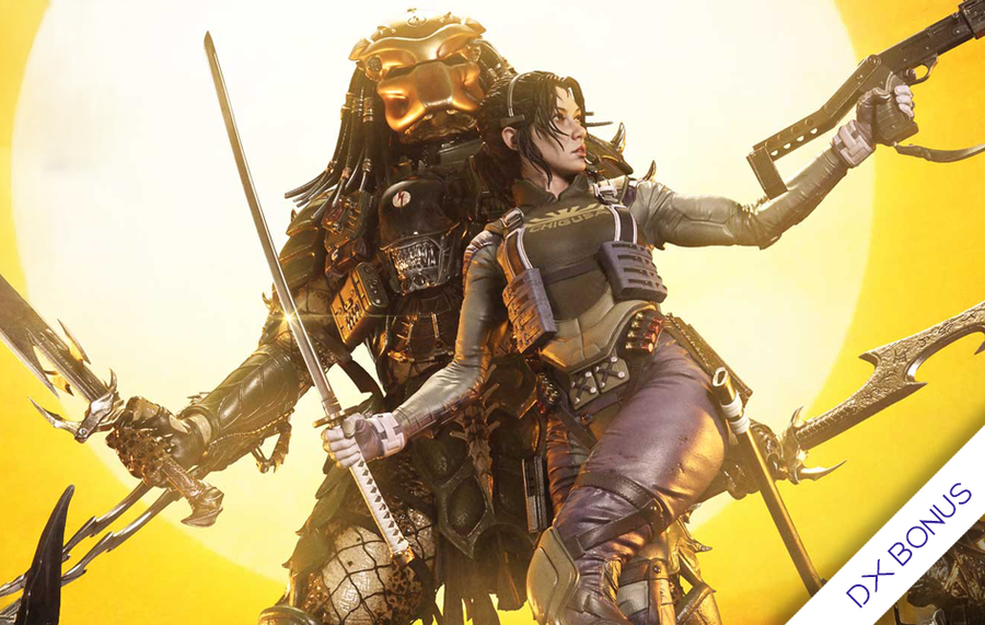 Aliens vs. Predator - Machiko & Broken Tusk Predator (Deluxe Bonus) 1/4 Scale Statue