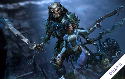 Aliens vs. Predator - Machiko & Broken Tusk Predator (Deluxe) 1/4 Scale Statue