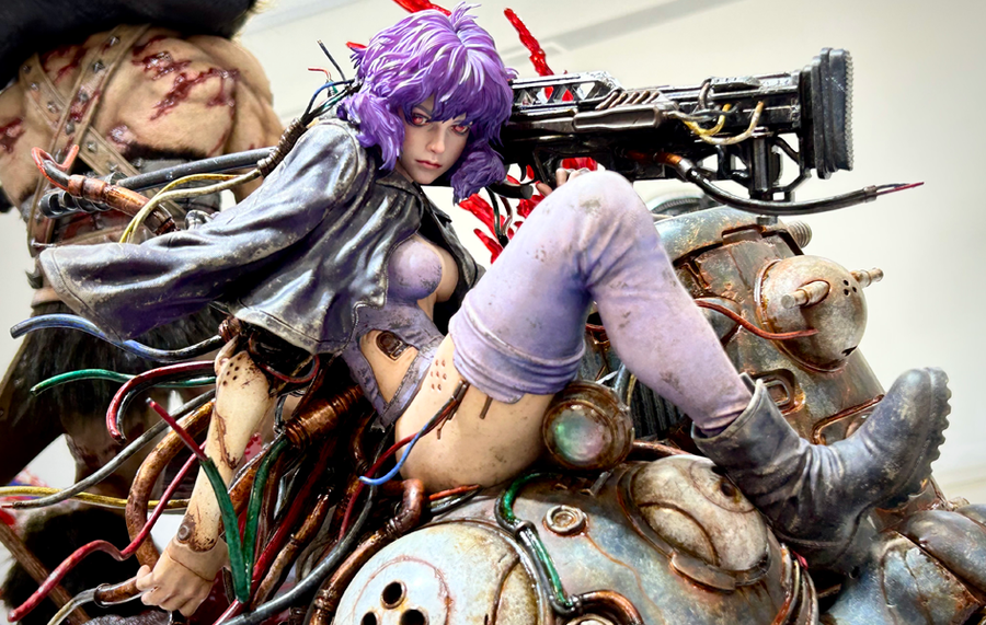 Ghost in the Shell: SAC - Motoko Kusanagi & Tachikoma by Entei Ryu (Color) 1/4 Scale Statue