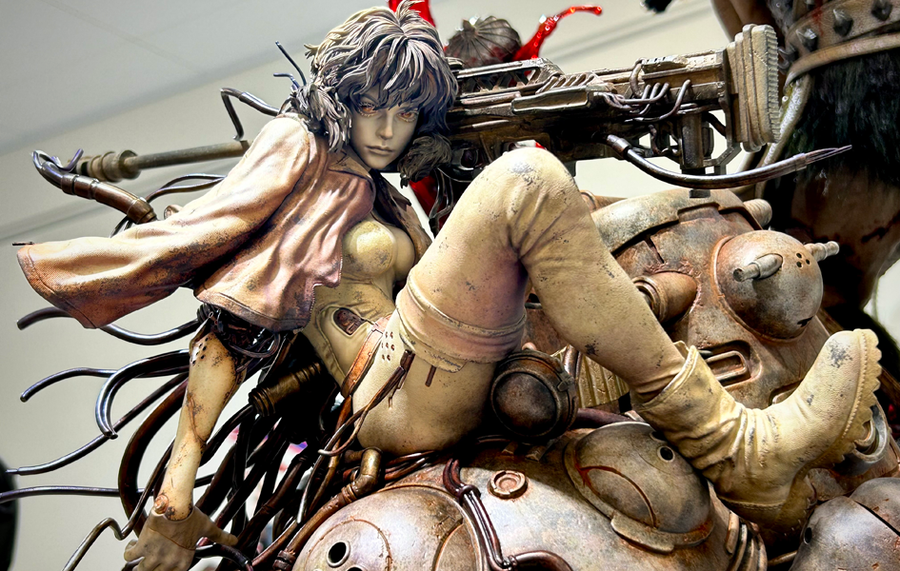 Ghost in the Shell: SAC - Motoko Kusanagi & Tachikoma by Entei Ryu (Sepia) 1/4 Scale Statue