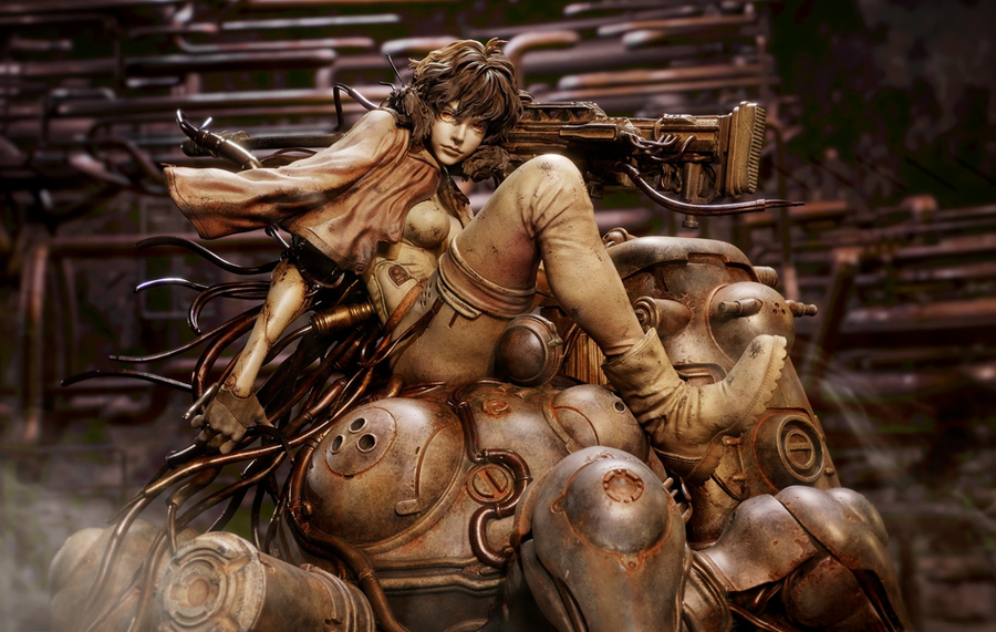 Ghost in the Shell: SAC - Motoko Kusanagi & Tachikoma by Entei Ryu (Sepia) 1/4 Scale Statue