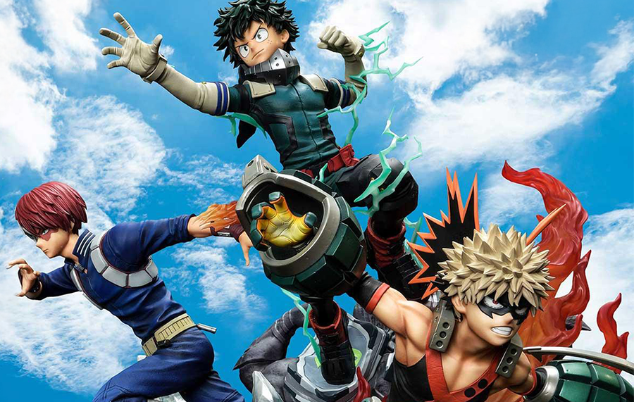 Midoriya Bakugo & Todoroki DX Bonus Statue