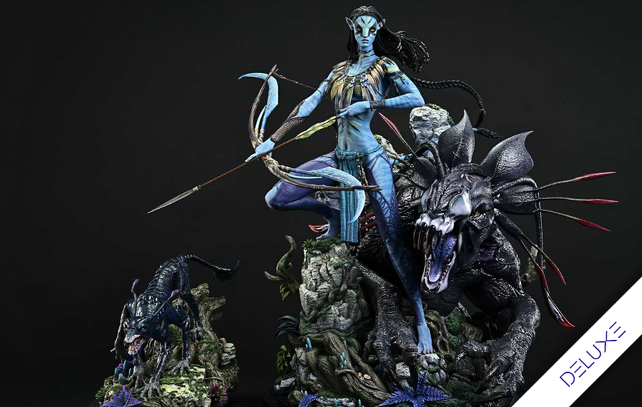 Avatar - Neytiri & Thanator (Deluxe) 1/4 Scale Statue