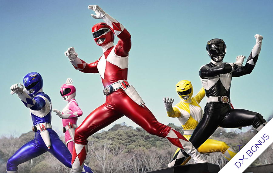 Mighty Morphin Power Rangers (Deluxe Bonus) 5-Ranger 1/4 Scale Statue Set