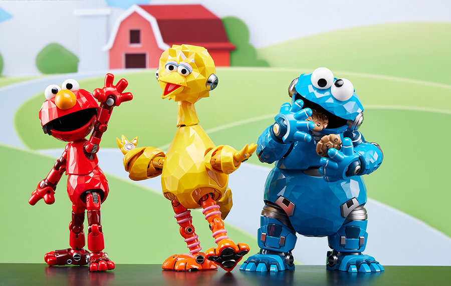 Sesame Street - Big Bird, Cookie Monster & Elmo Deluxe CARBOTIX Figures