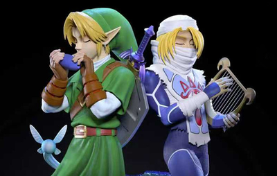 The Legend of Zelda: The Ocarina of Time - Link & Sheik 1/4 Scale Statue by Kintsukuroi Creations