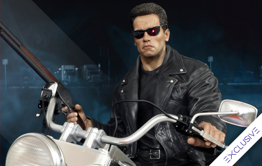 Terminator 2 - T-800 on Motorcycle (Exclusive) Signature Edition 1/4 Scale Statue