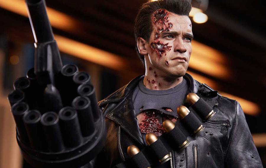 Terminator 2 - Cyberdyne Shootout T-800 (Rooted Hair) 1/3 Scale Statue