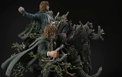 LOTR: The Two Towers - Treebeard w/ Merry & Pippen 1/4 Scale Statue