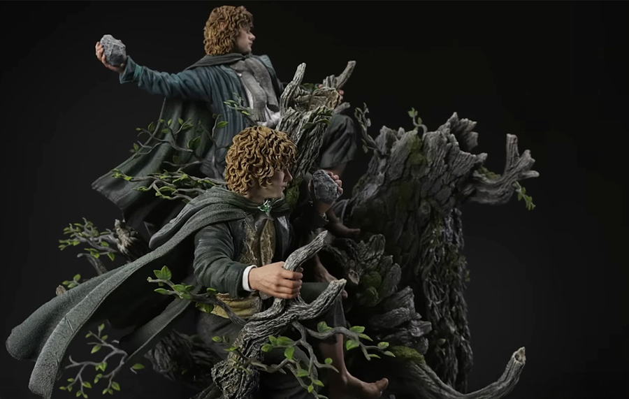 LOTR: The Two Towers - Treebeard w/ Merry & Pippen 1/4 Scale Statue