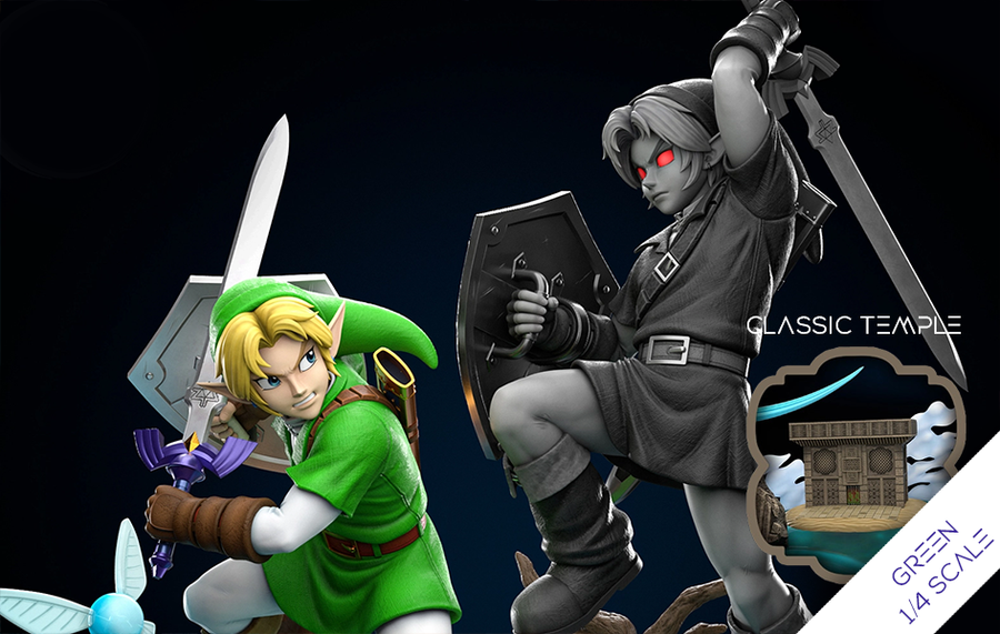 Link vs. Dark Link (Green) 1/4 Scale Statue by Dream Studio