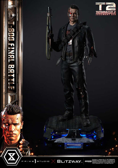 Terminator 2 - Cyberdyne Shootout T-800 (Rooted Hair) 1/3 Scale Statue