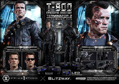 Terminator 2 - Cyberdyne Shootout T-800 (Rooted Hair) 1/3 Scale Statue
