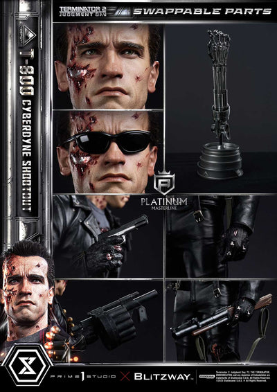 Terminator 2 - Cyberdyne Shootout T-800 (Rooted Hair) 1/3 Scale Statue
