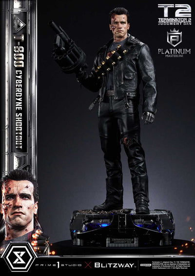 Terminator 2 - Cyberdyne Shootout T-800 (Rooted Hair) 1/3 Scale Statue
