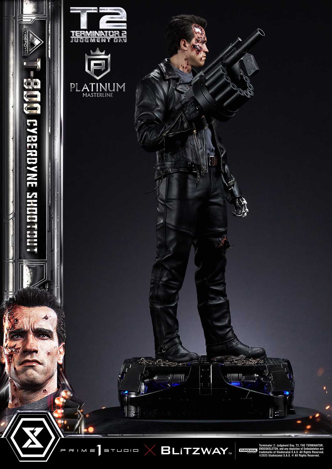 Terminator 2 - Cyberdyne Shootout T-800 (Rooted Hair) 1/3 Scale Statue ...