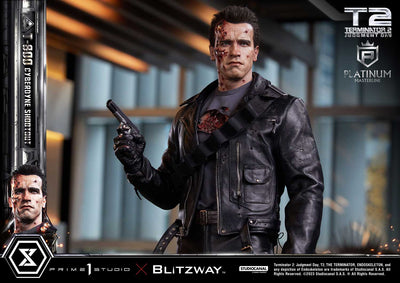 Terminator 2 - Cyberdyne Shootout T-800 (Rooted Hair) 1/3 Scale Statue