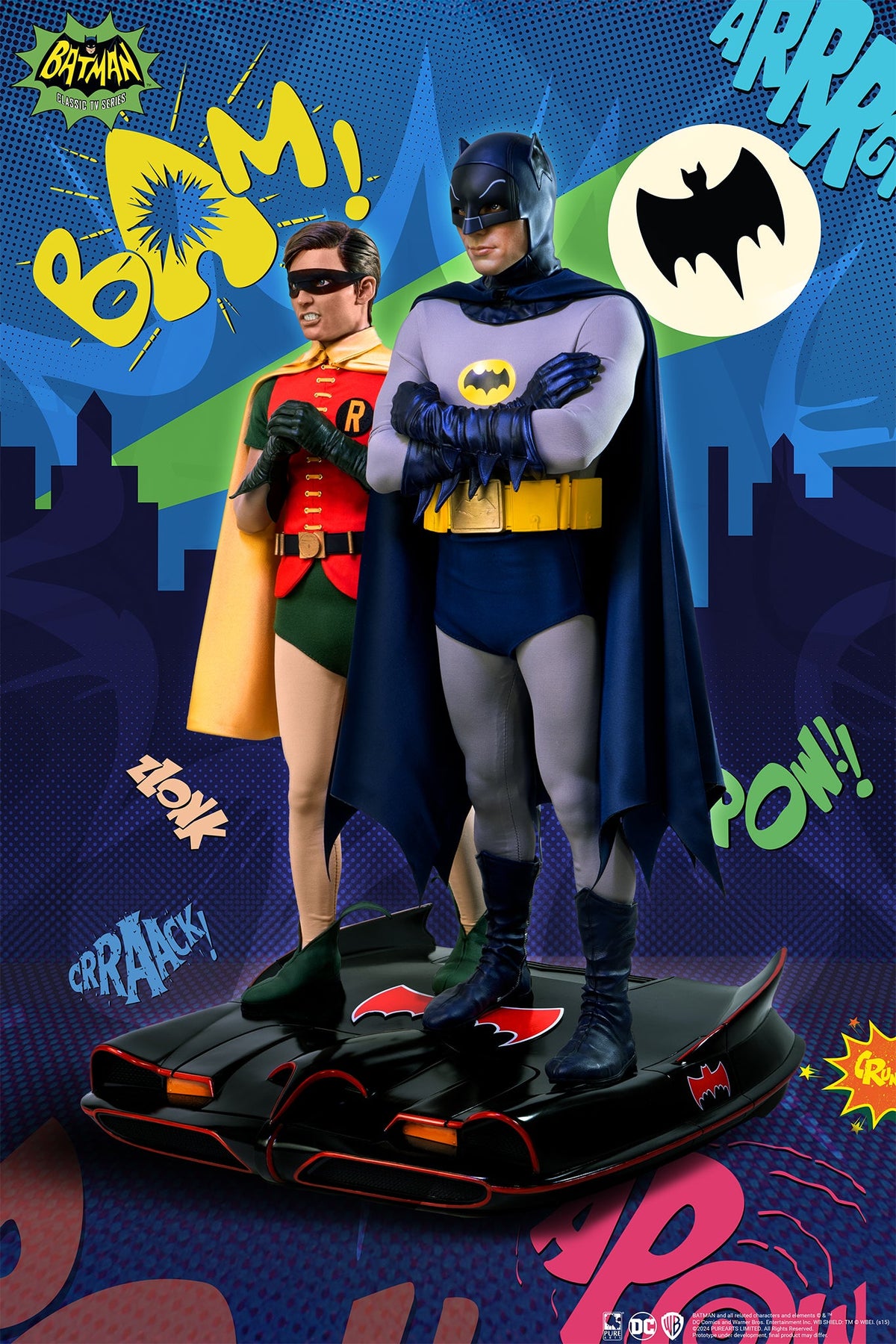 Découpe Carton Grandeur Nature Batman Et Robin 1966 - Pack Double Adam West & Burt Ward - Neuf Sous Film