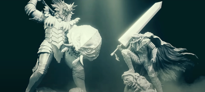 Berserk - Grunbeld Versus Guts (Berserker Armor) 1/4 Scale Statue