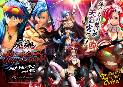 Tengan Toppa Gurren Lagann - Kamina, Simon & Yoko - Our Hearts Pierce the Skies (Deluxe Bonus) 1/4 Scale Statue