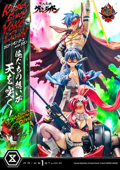 Tengan Toppa Gurren Lagann - Kamina, Simon & Yoko - Our Hearts Pierce the Skies (Deluxe Bonus) 1/4 Scale Statue